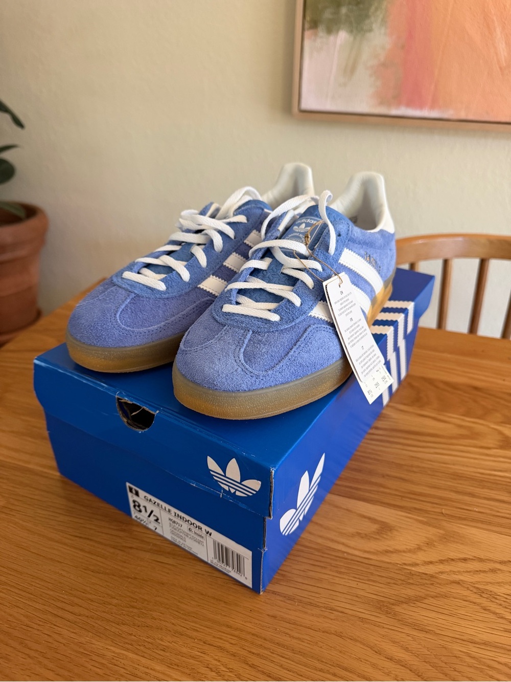 Adidas Gazelle Indoor Blue Suede Gum Sole Sneakers Women’s 8.5 NWT